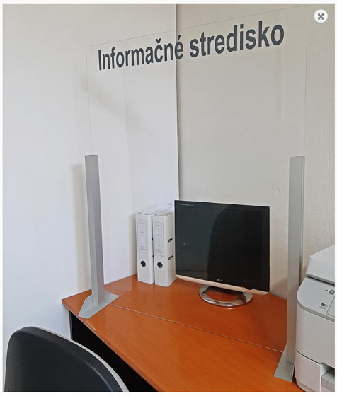 Ochranná prepážka plexisklo s nápisom, Anti Covid, Korona vírus